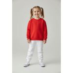 Evavi Kız Çocuk Baskısız 2 Renk Bisiklet Yaka Kırmızı Sweatshirt ve Beyaz Eşofman Altı Takımı - 11 - 12 Yaş - Kırmızı - Beyaz
