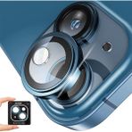 Evax Apple iPhone 13 / 13 Mini Uyumlu Kolay Kurulum Aparatlı Safir Kamera Lens Koruyucu 2'li Set - Mavi