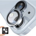 Evax Apple iPhone 15 / 15 Plus Uyumlu Safir Kamera Lens Koruyucu Takma Aparatlı Kolay Kurulum - Mavi