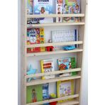 evbiziz Doğal Ahşap Çam Bebek Çocuk Odası Montessori Ahşap Duvar Rafı Kitaplık 100x40x9 Cm