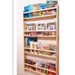 evbiziz Doğal Ahşap Montessori Eğitici Çocuk Odası Kitaplık Duvara Monte 4 Bölmeli 120cm-60cm-6cm