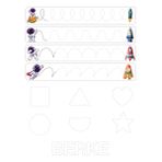 Evbuya Uzay Temalı Çizgi Çalışması - Duvarda İz Bırakmayan, Statik Tutunan Akıllı Kağıt Duvar Stickerı