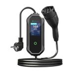 Evcharge 3.5 Kw Tak-Çalıştır Tip-2 2x16A Ev Tipi Fiş 220v Ac 5 M Taşıma Çantalı Elektrikli Araç Taşınabilir Şarj Cihazı