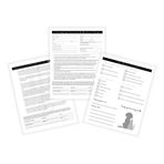 Evcil Hayvan Bakım Alım Formları, Onay ve Sürüm, Mat Ceket Klipsli Sözleşme, Pet Rapor Kartı | 50 pk, her biri 25, dbl taraflı | 8,5x11 inç Damat İmza Müşteri Bakım İpuçları Siyah Beyaz Minimalist