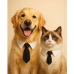 Evcil Hayvan Fotoğraf Kostümü, Siyah Kravat ve Beyaz Yaka Seti, Kedi ve Köpek İçin Resmi Giyim Aksesuarı, Profesyonel Çekim Kıyafeti (Small)