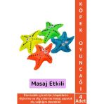Evcil Hayvan Köpek Diş Temizliği Kaşıma Masaj İlgi Çekici Denizyıldızı Figür Çiğneme Oyuncağı 4 Adet
