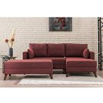 Evdebiz Bella Soft Köşe Bordo Sağ Koltuk