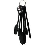 EvdeGerek 6pcs Silikon - Siyah Mutfak Seti 2 Kaşık - 3 Spatula - Yumurta Fırça Metal Asma Halkalı (5399) - (No Color) - yok