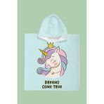 Evdek Dream Unicorn Çocuk Panço Plaj Havlusu - Mavi - 2 - 4 Yaş