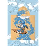 Evdek King Of Surfing Çocuk Panço Plaj Havlusu - 2 - 4 Yaş - Renkli