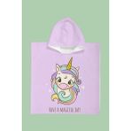 Evdek Magical Unicorn Çocuk Panço Plaj Havlusu - Pembe - 4 - 6 Yaş