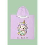 Evdek Magical Unicorn Çocuk Panço Plaj Havlusu - Pembe - 7 - 10 Yaş