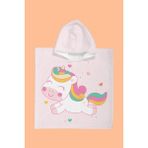 Evdek Rainbow Unicorn Çocuk Panço Plaj Havlusu - Renkli - 2 - 4 Yaş