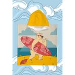 Evdek Surfer Bear Çocuk Panço Plaj Havlusu - 4 - 6 Yaş - Renkli