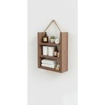 Evdekka Ahşap 3'Lü Duvar Rafı - Dekoratif Banyo Ve Mutfak Organizeri - 60X30 Cm