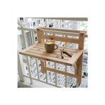 Evdekka Ahşap Balkon Masası - Katlanır Ve Ayarlanabilir Balkon Korkuluk Masası (60X40 Cm)