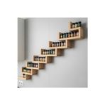 Evdekka Plus Aksesuar Dekoratif Duvar Rafı - 8 Katlı Merdiven Tasarım Saksılık Ve Baharatlık - 25X10 Cm