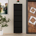 Evdemo 5 Kapaklı Metal Ayakkabılık Siyah