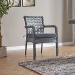 EVDEMO Ayaz 2 Kişilik Rattan Bahçe Balkon Mutfak Masa Takımı Gri
