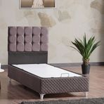 Evdemo Bengü Gri 90x190 cm Tek Kişilik Baza Başlık Set