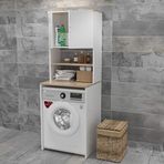 Evdemo Beyaz Çamaşır Makinesi Üstü Banyo Dolabı Rafı