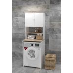 Evdemo Beyaz Çamaşır Makinesi Üstü Banyo Dolabı Rafı
