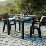 Evdemo Efes 2 Kişilik Rattan Masa Sandalye Takımı Siyah
