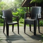 Evdemo Efes 4'lü Rattan Sandalye Kahve