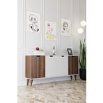 Evdemo Elegant 4 Kapaklı Dekoratif Konsol Barok Ceviz Beyaz