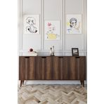Evdemo Elegant 4 Kapaklı Dekoratif Konsol Barok Ceviz