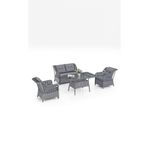 Evdemo Eren Rattan Bahce Balkon Takimi 2+1+1 Antrasit