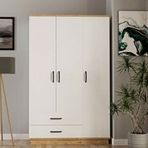 Evdemo Erna 3 Kapak 2 Çekmeceli Atlantik Çam Gardırop