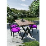 Evdemo Eylül 4 Kişilik Ceviz Mor Balkon Bahçe Masa Takımı