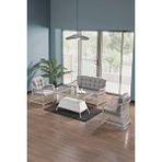 Evdemo Icon Rattan Bahçe Balkon Oturma Takımı 2+1+1+camlı Masa Kemik Rengi Naturel