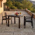 Evdemo King 2 Kişilik Rattan Masa Sandalye Takımı Kahve Gri