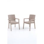 Evdemo King 2'li Rattan Sandalye Cappuccino