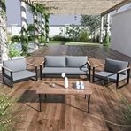 Evdemo Kobalt Gri 2+1+1 Bahçe Balkon Mobilyası