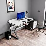 Evdemo Pulsar Oyuncu Masası Çalışma Ofis Masası Gaming Masa Beyaz