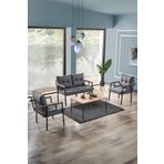 EVDEMO Saye Metal Bahçe Balkon Oturma Takımı 2+1+1+Orta Sehpa Antrasit
