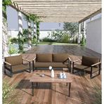 Evdemo Sehpalı 2+1+1 Kahve Kobalt Bahçe Takımı