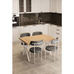 Evdemo Trend 4 Kişilik Mutfak Masa Takımı Atlantik Çam-Gri-Beyaz 120x80x75 cm