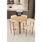 Evdemo Trend Yuvarlak Mutfak Masa Takımı Atlantik Çam-Krem-Kahve 90x75 cm