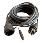 Evden Elektrikli Araba Şarj Uzatma Kablosu Topraklı%100 Bakır 3x2.5mm (SİYAH, 10 METRE)