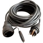 Evden Elektrikli Araba Şarj Uzatma Kablosu Topraklı%100 Bakır 3x2.5mm (SİYAH, 2 METRE)