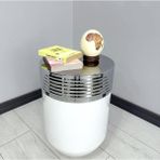 Evden İste Elegant Dekoratif Krom Darbuka Parlak Beyaz Sehpa 60 cm