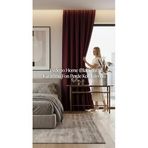Evdepo Home Blackout Fon Perde,%100 Karartma, Isı Yalıtımlı, Pilesiz, Bordo, Tek Kanat 60 x 280 cm