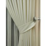 Evdepo Home Ekru Düz Renk Pileli Keten 1-2.5 Normal Pile Tek Kanat 80x250 cm Fon Perde