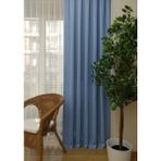 Evdepo Home Taç Açık Mavi Petek Kadife Dokulu Pilesiz Düz Dikim Ekstrafor Büzgü 270x260 cm Fon Perde
