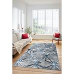 Evdeya 3D Dijital Baskılı Kaymaz Taban Yıkanabilir Modern Yolluk Koridor Mutfak Salon Halısı MODERN-39, Mavi, 100 x 300