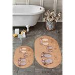 Evdeya 3d Dijital Baskılı Yıkanabilir Anne Baba Çocuk Ikili Oval Banyo Halısı, Klozet-16-Kahve, - Kahverengi